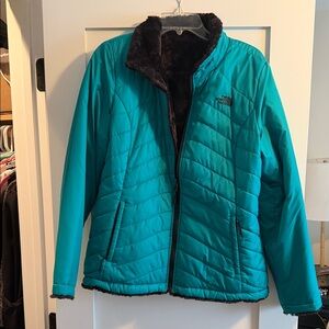 The North Face Women's Vibrant Teal Puffer Jacket Reversible